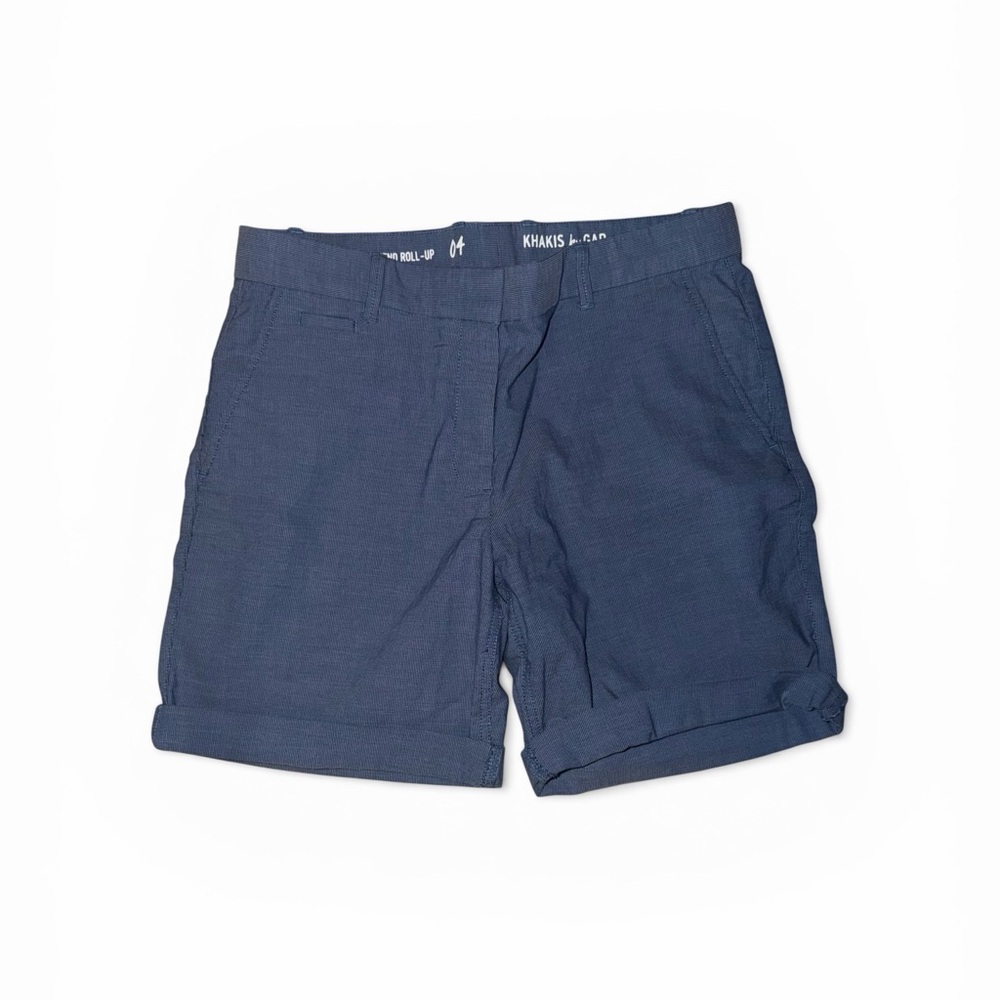 GAP Boyfriend Cut Navy Cotton Blend Roll-Cuff Shorts Size 4